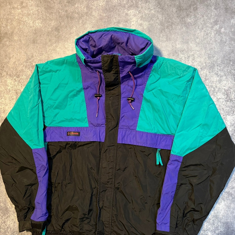 Vintage Columbia Sportswear Radial Sleeve Windbreaker Jacket Mens Large Amscray - Picture 5 of 8